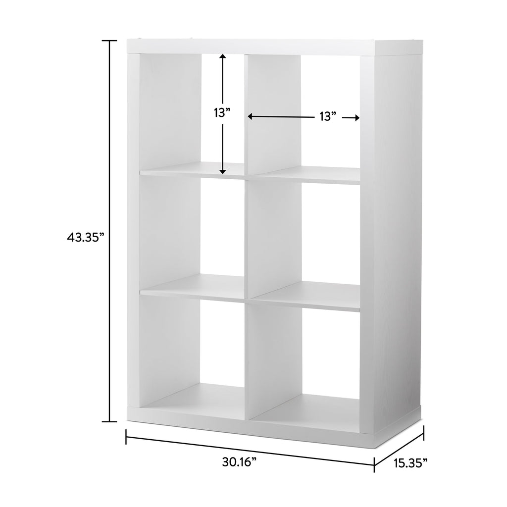  6 Cube Storage Organizer, White Texture