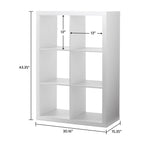  6 Cube Storage Organizer, White Texture