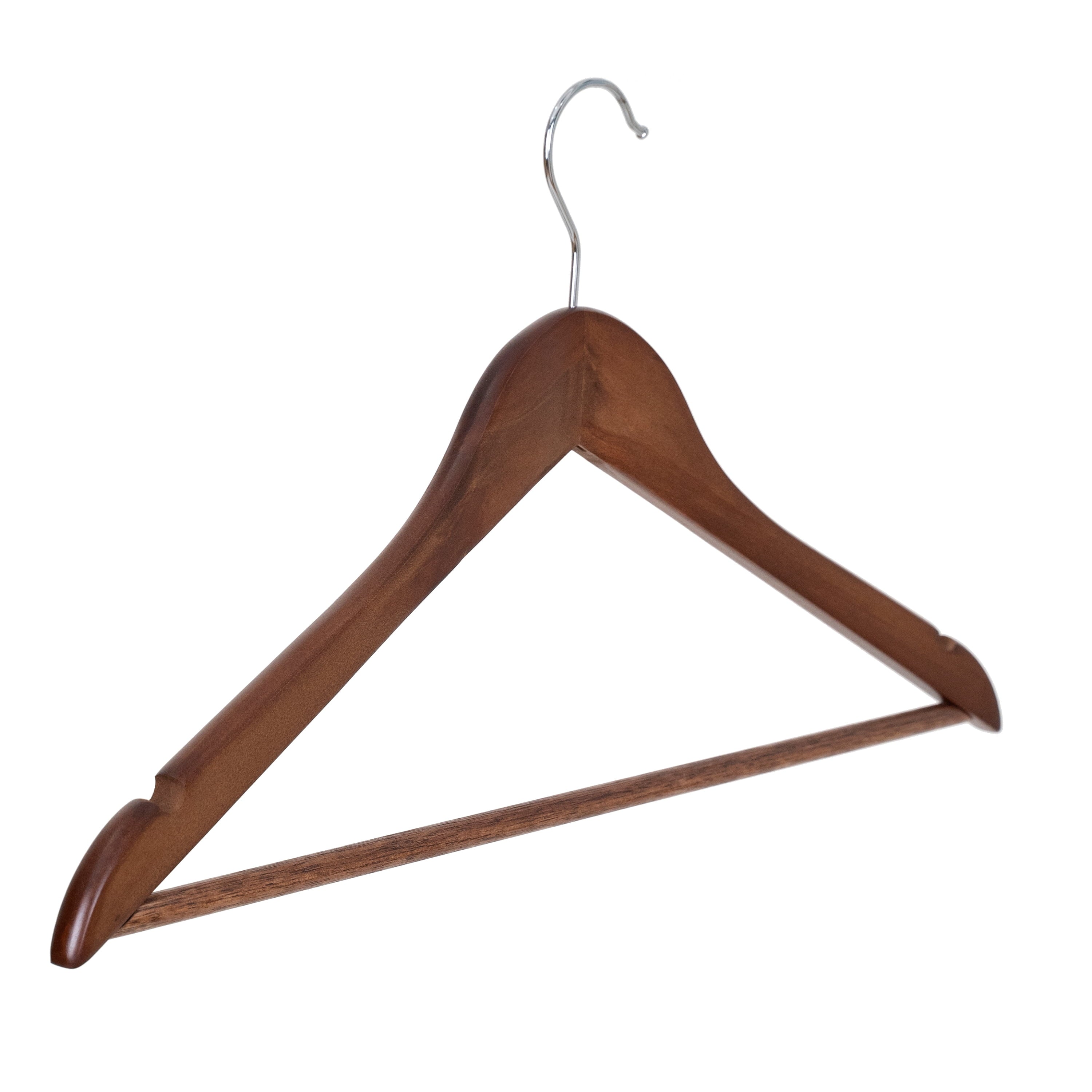 (5 pack)  Wood Suit Hangers for Adult, 5 Pack, Walnut Finish