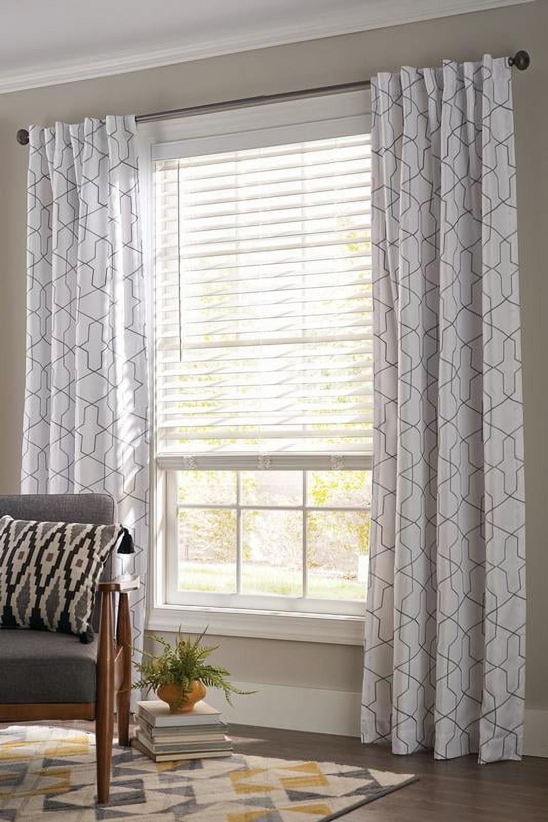 (2 pack)  2-Inch Cordless Faux Wood Blinds, 35" W x 72" L, White