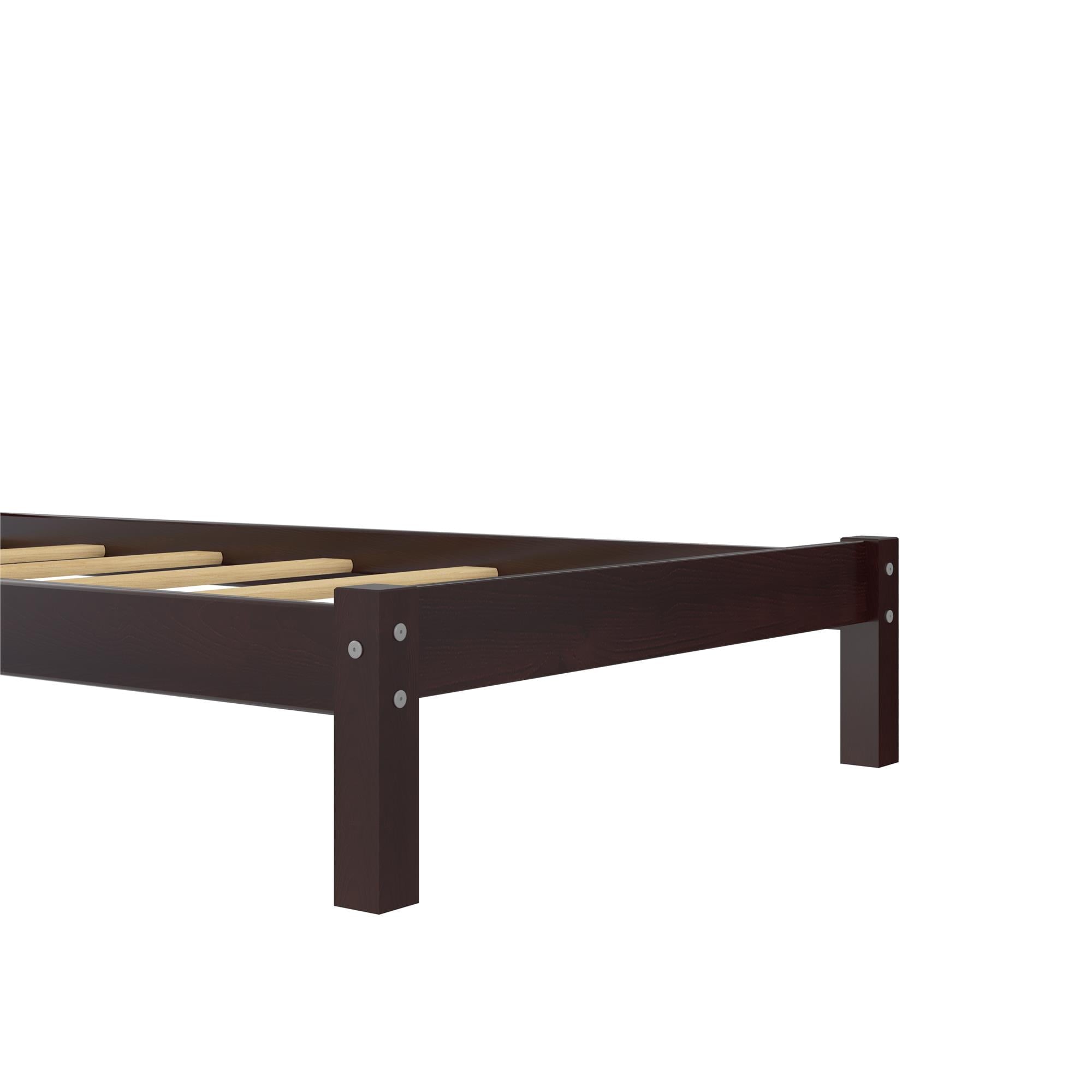  Leighton Kids Twin Size Bed, Wood Platform Bed Frame, Espresso