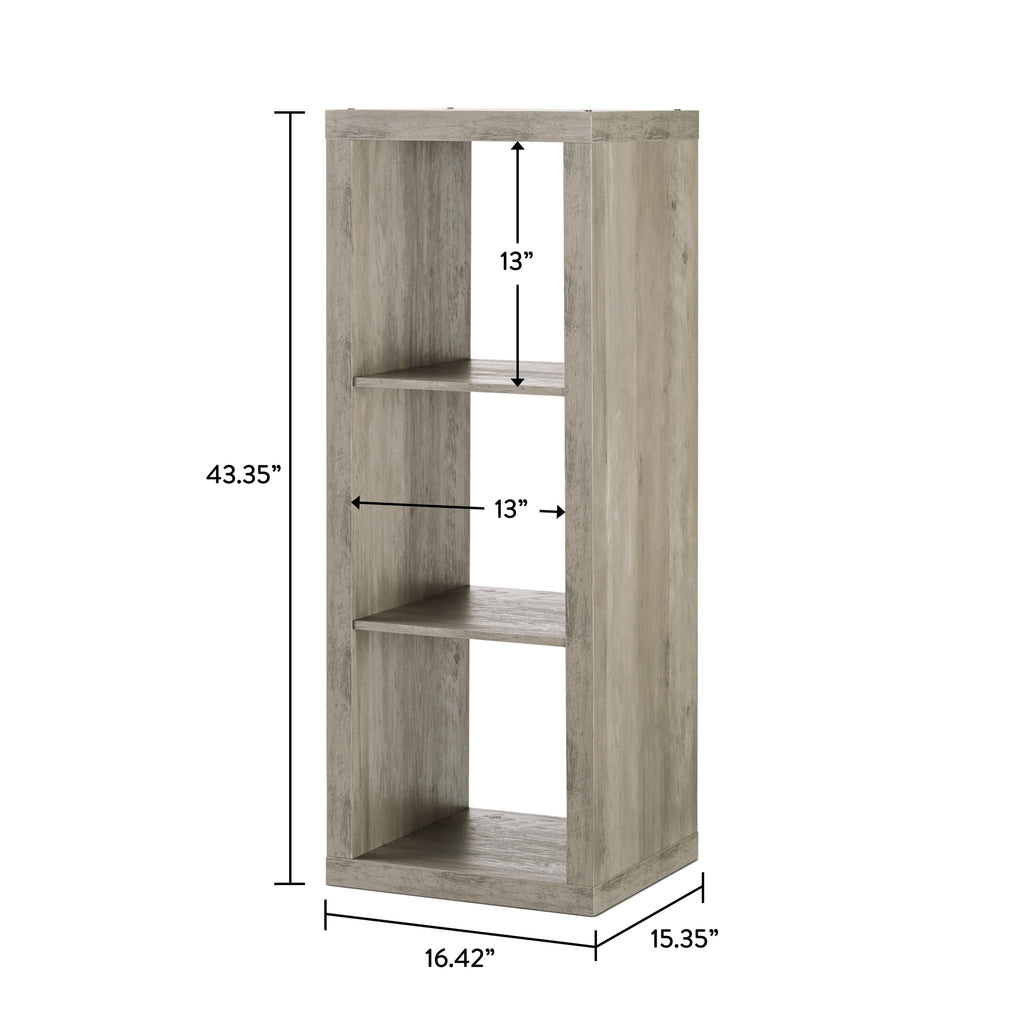  3 Cube Storage Organizer, Rustic Gray