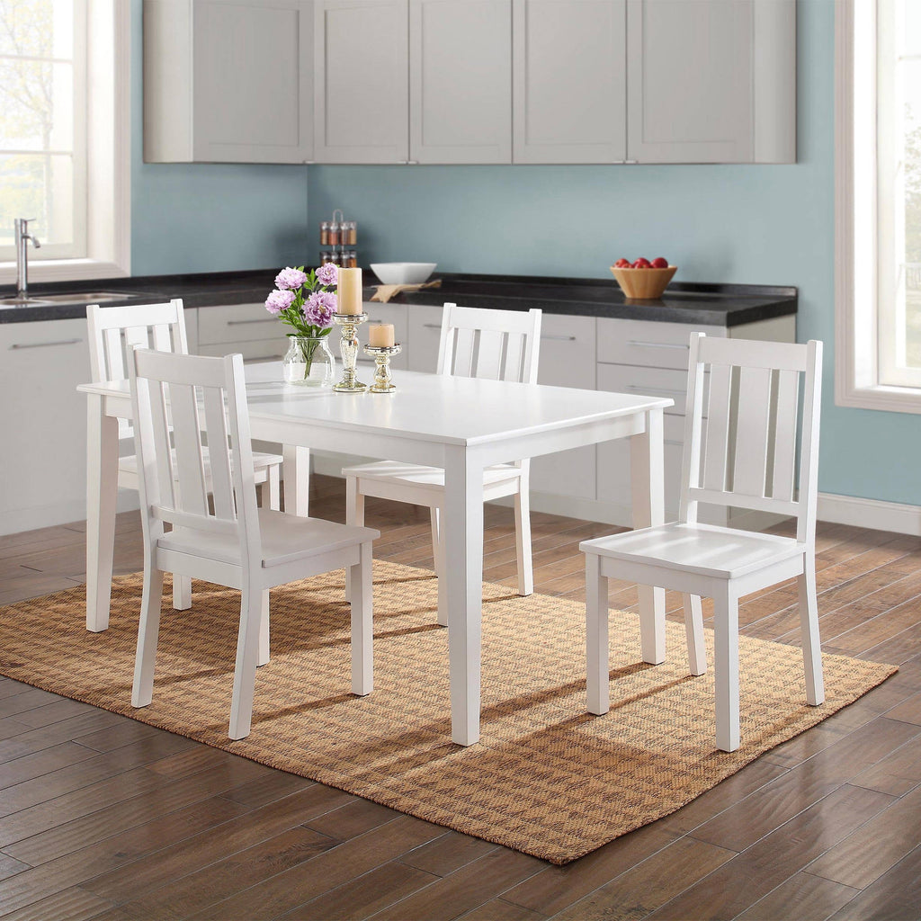  Bankston Wood Dining Chair, Set of 2, White, Indoor