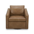  Steele Swivel Accent Chair, Camel Faux Leather