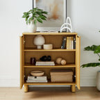  Lillian Fluted Accent Cabinet, Natural Pine Finish