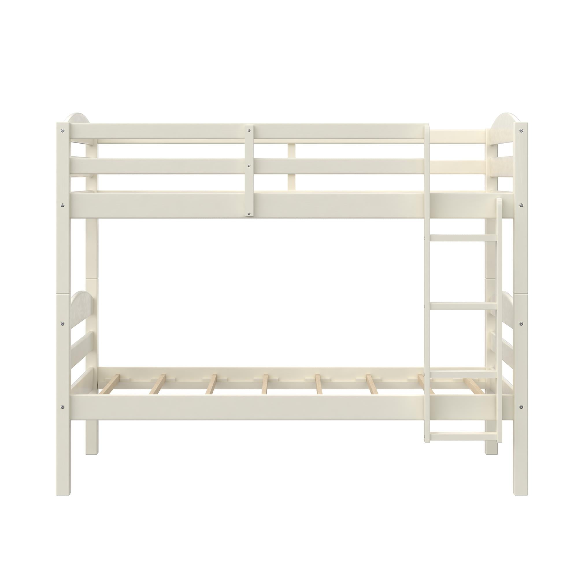  Leighton Solid Wood Twin-over-Twin Convertible Bunk Bed, Vanilla