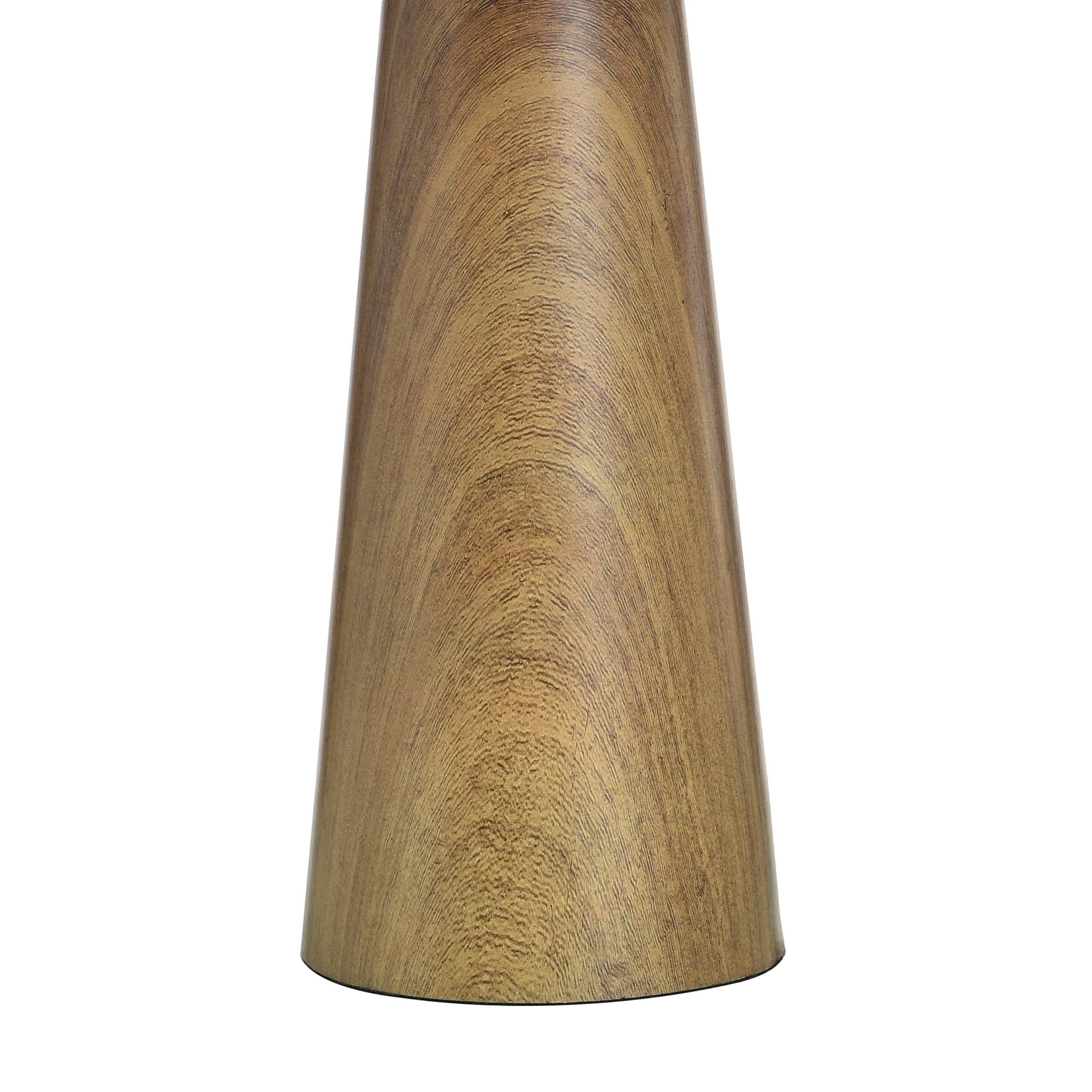  Wood Grain Finish Table Lamp with Pleated Shade
