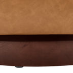  Bradford Wooden Base Swivel Accent Chair, Chestnut Faux Leather