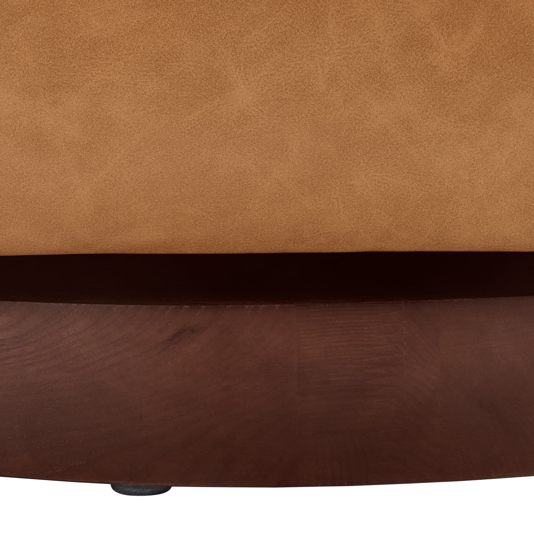  Bradford Wooden Base Swivel Accent Chair, Chestnut Faux Leather