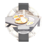  Acacia and Stoneware 5pc Lazy Susan Set, 15.35INW x 14.17IND x 2.8INH