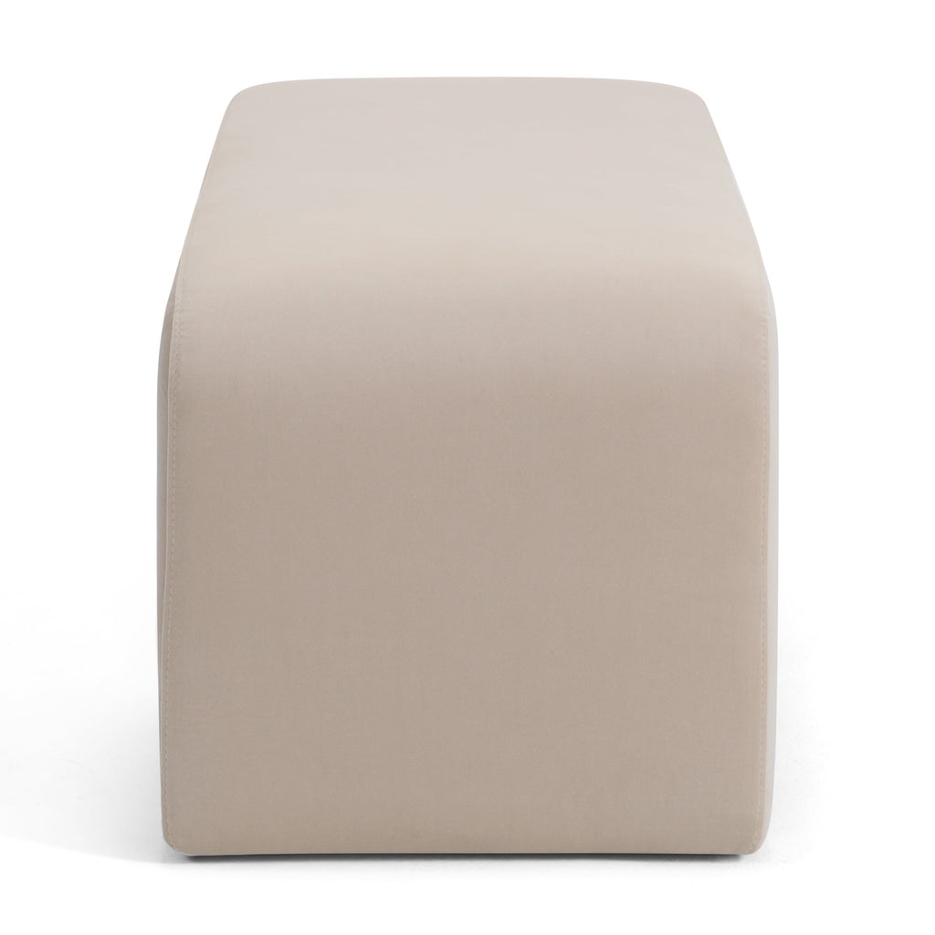  Juliet 44.50" Velvet Waterfall Bench, Beige