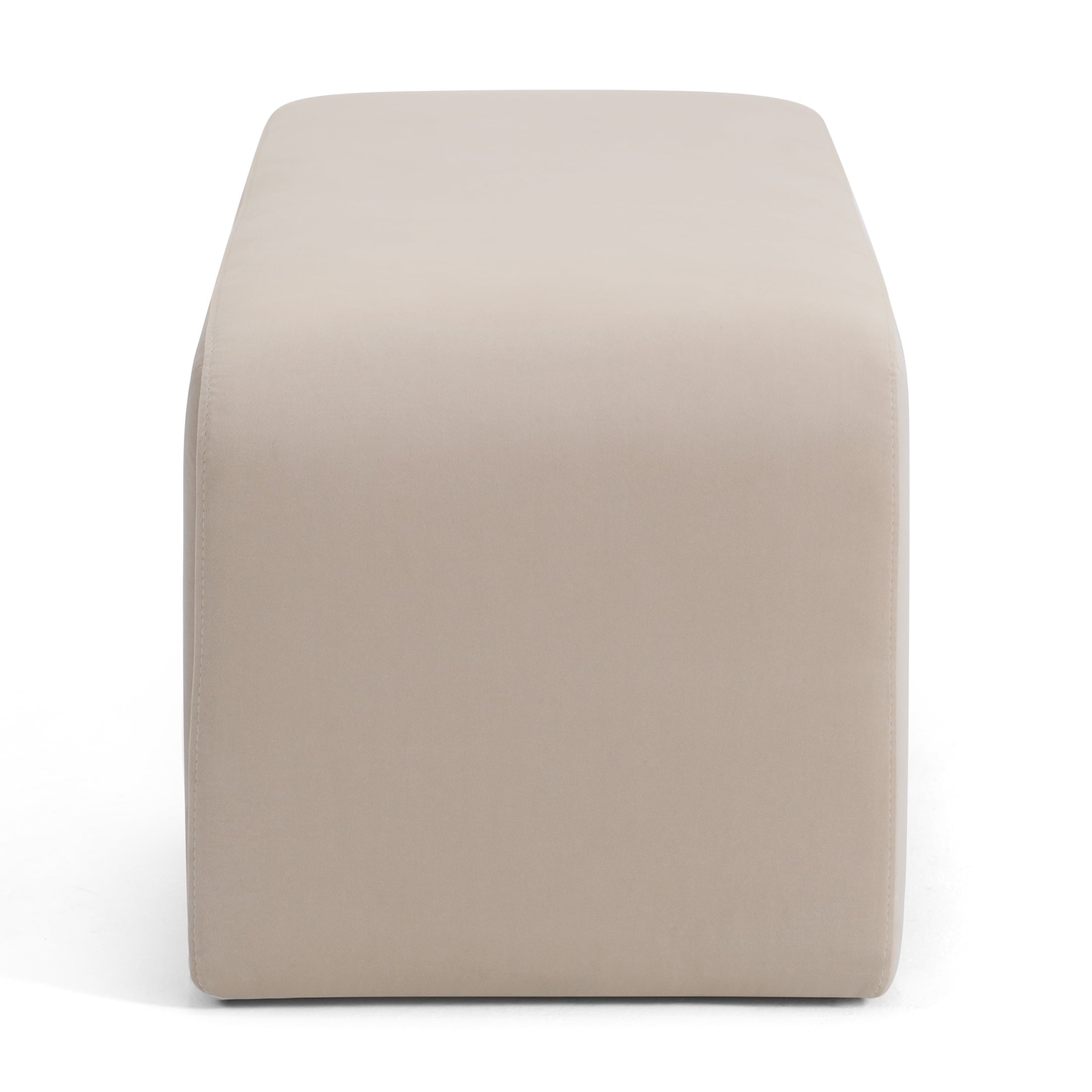 Juliet 44.50" Velvet Waterfall Bench, Beige