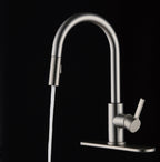  Pull Down Kitchen Faucet with Soap Dispenser in Satin Nickel