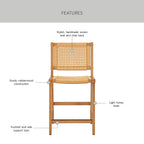  Vista Woven Counter-Height Stools 2 Pack, Light Honey Finish