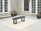 Ezra 6-Piece Outdoor HDPE Dining Set with Bench, Black