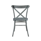  Collin Distressed Dining Chair, Set of 2, Silver Finish