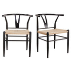  Springwood Wishbone Chair 2 Pack, Metal Base Black Finish