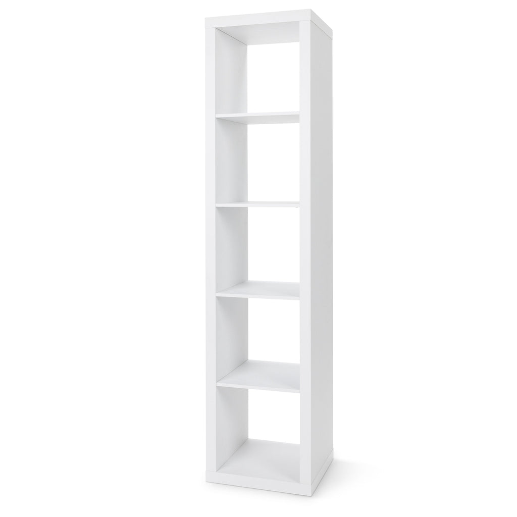  5 Cube Vertical Storage Organizer, White Texture