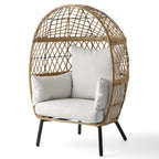  Ventura Boho Outdoor Wicker Stationary Kid's Egg Chair, Tan