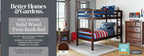  Leighton Solid Wood Twin-over-Twin Convertible Bunk Bed, Mocha
