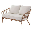  Willow Sage All-Weather Wicker Outdoor Loveseat and Ottoman Set, Beige