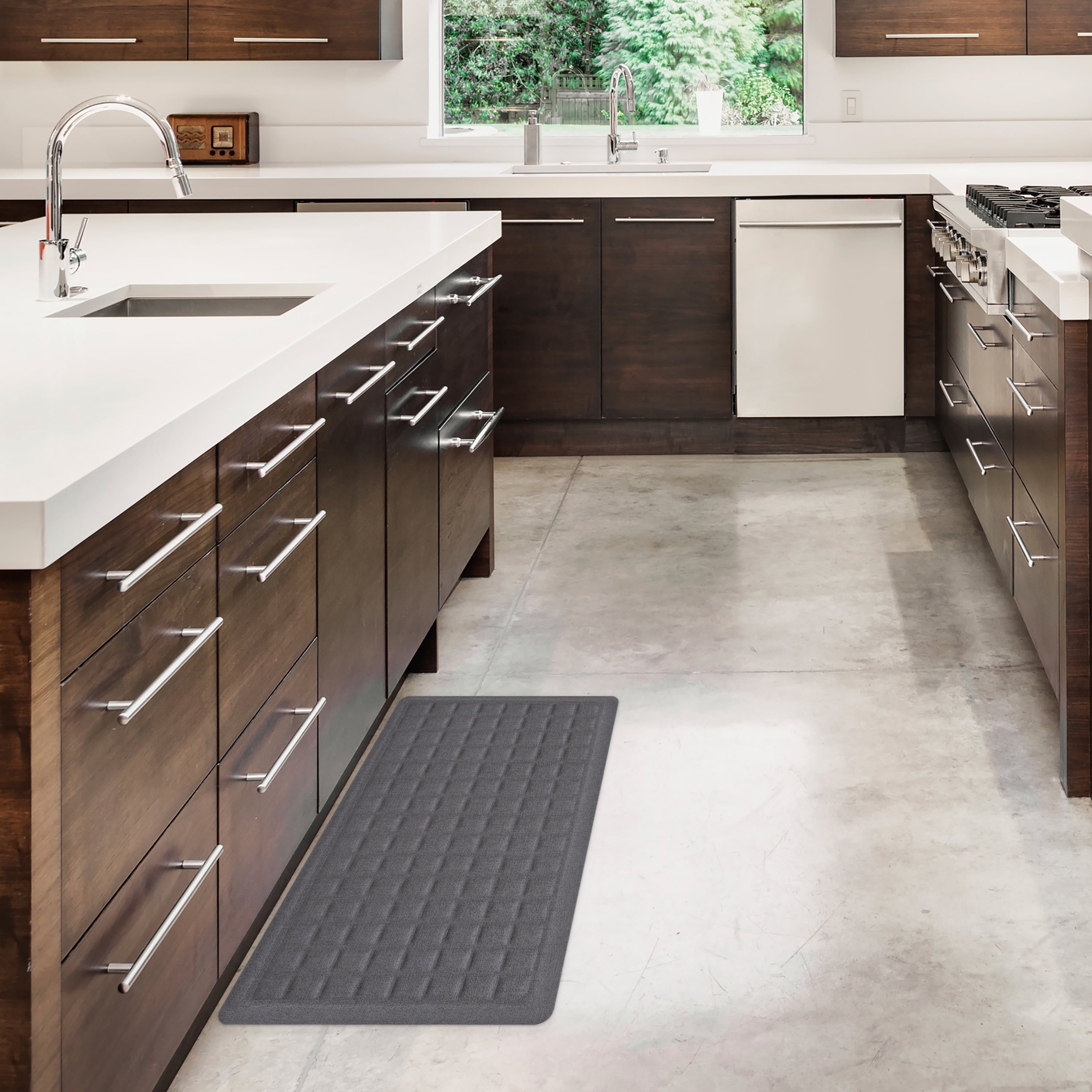  Gel Comfort Fallon Collection Gray Stone 20" x 39" Anti-Fatigue Kitchen Mat