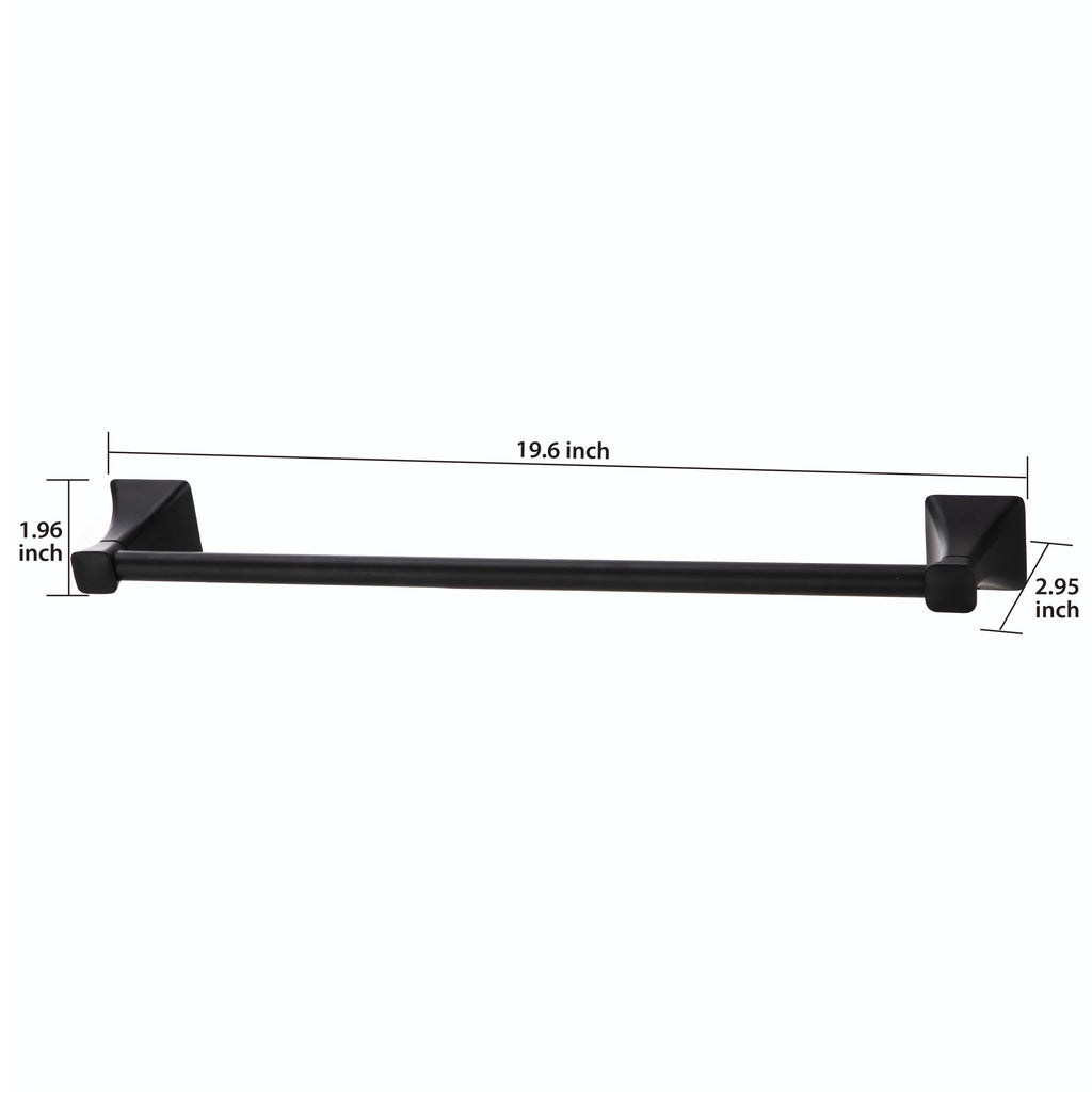 Steel Wall Mount 5PC Bath Hardware and Towel Holder Set Matte Black, Horizontal Orientation
