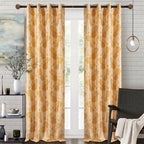  1 inch Extendible Curtain Rod 42" to 120" with Moroccan Leaf Finials Brown