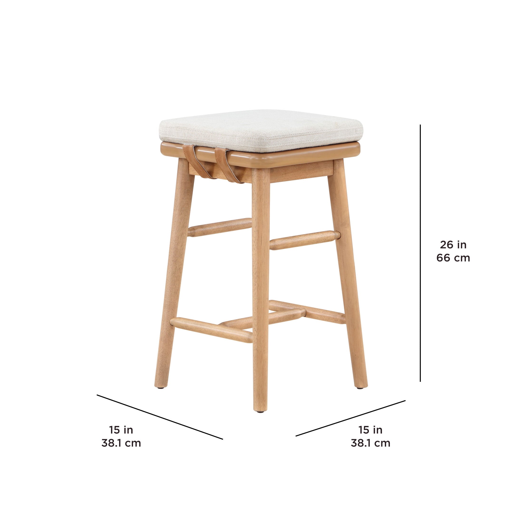  Springwood Barstool Set of 2, Light Honey Finish, Counter Height