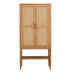  Springwood Caning Storage Accent Cabinet, Light Honey Finish