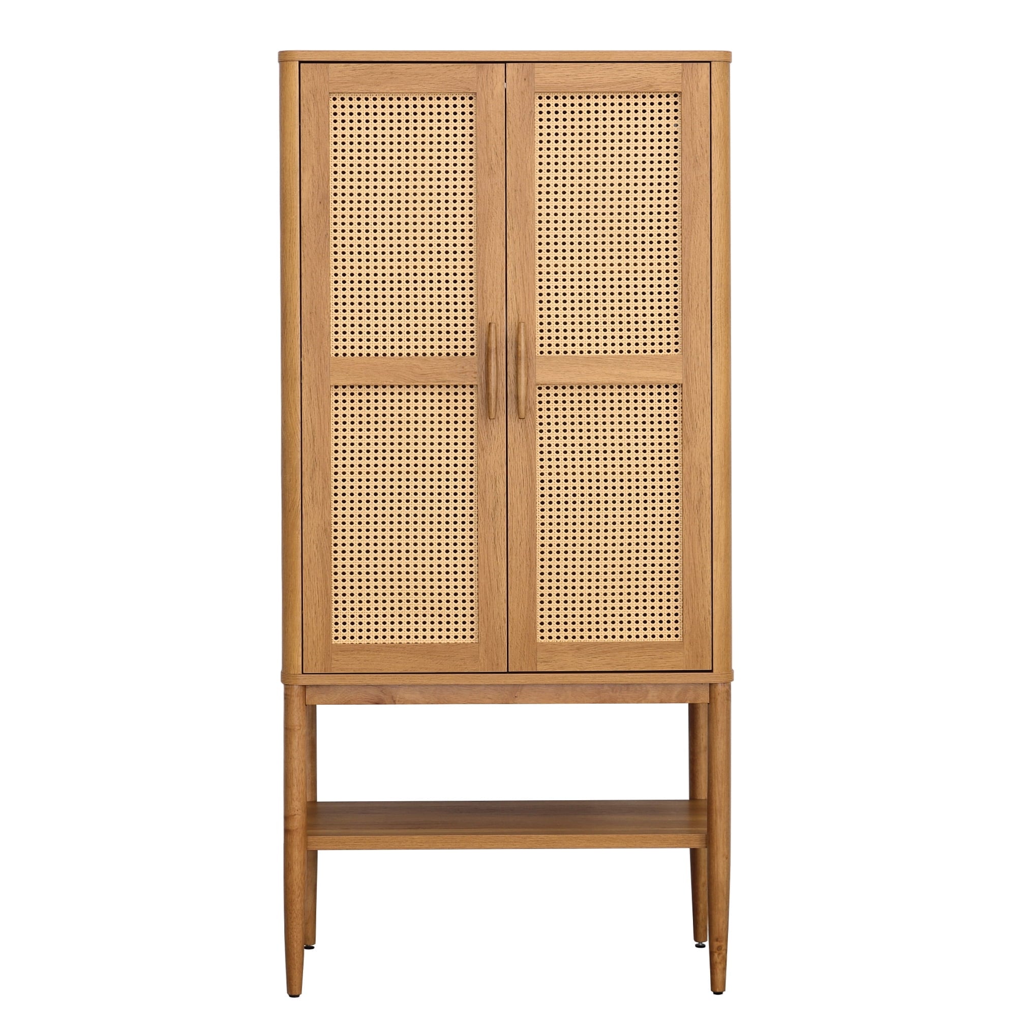 Springwood Caning Storage Accent Cabinet, Light Honey Finish