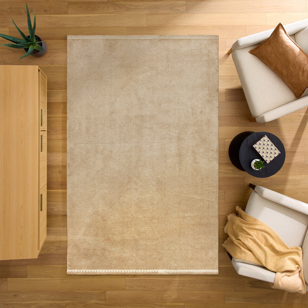  Tan Coleman Tonal Hem 5' x 8' Area Rug
