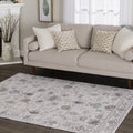  Persian Blooms Ivory Faux Fur Indoor Area Rug, 7'x9'10"