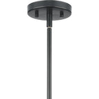  16 in Matte Black 3 Light Chandelier with Clear Glass - Contemporary Style