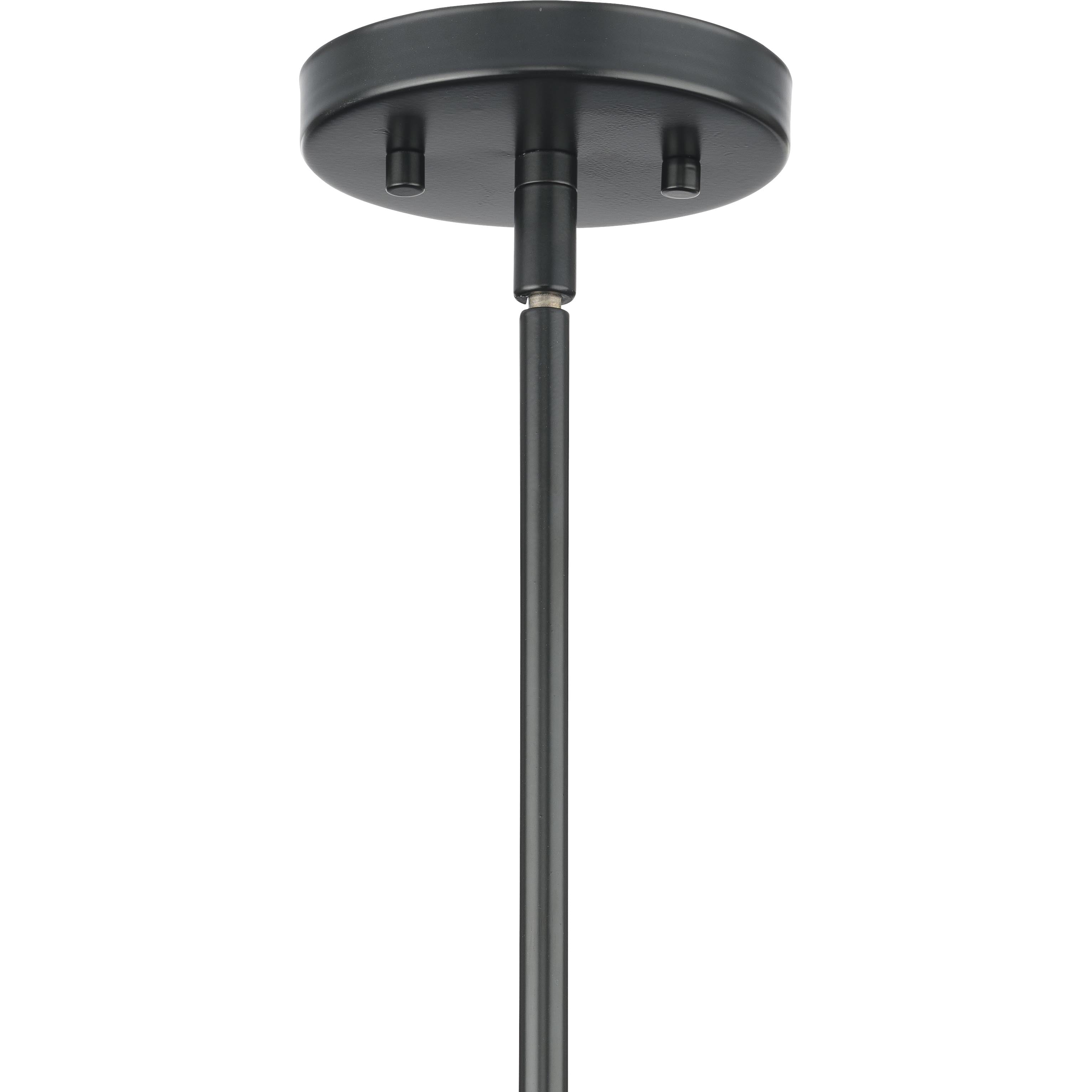  16 in Matte Black 3 Light Chandelier with Clear Glass - Contemporary Style