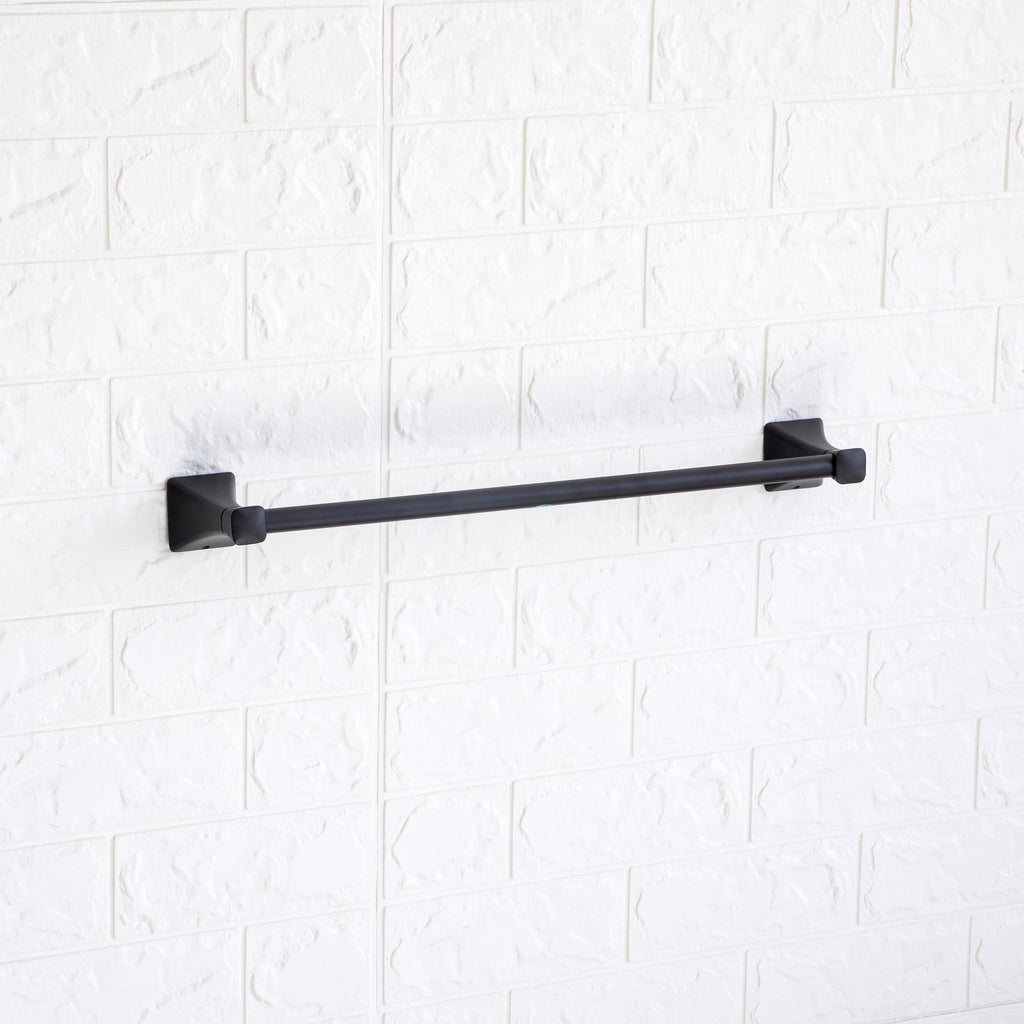  Steel Wall Mount 5PC Bath Hardware and Towel Holder Set Matte Black, Horizontal Orientation