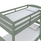 (2 pack)  Leighton Kids Solid Wood Twin-over-Twin Convertible Bunk Bed with Ladder and Guardrails, Sage Green