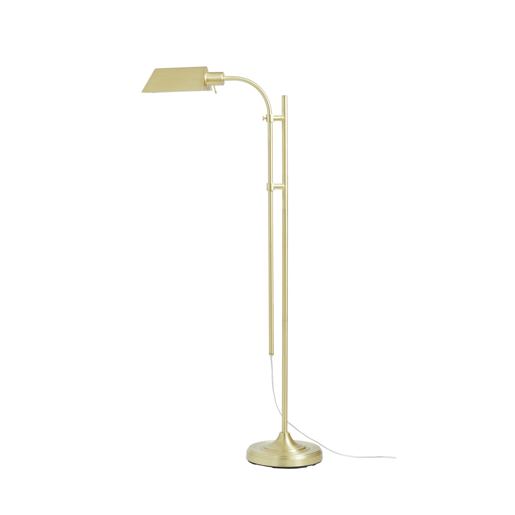  1-Light Modern Adjustable Brass Floor Lamp Gold