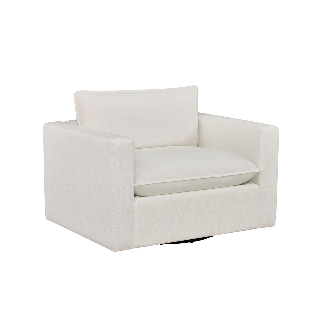  Weston Cloud Swivel Accent Chair, White