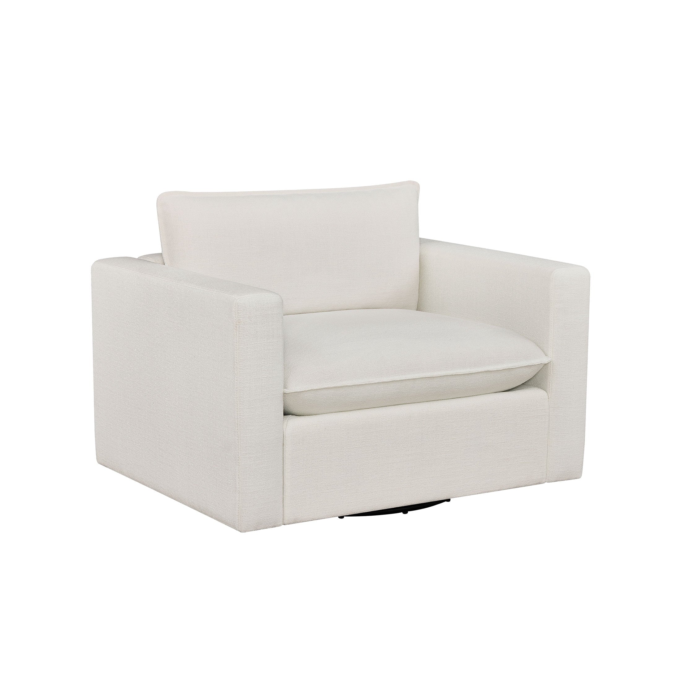  Weston Cloud Swivel Accent Chair, White