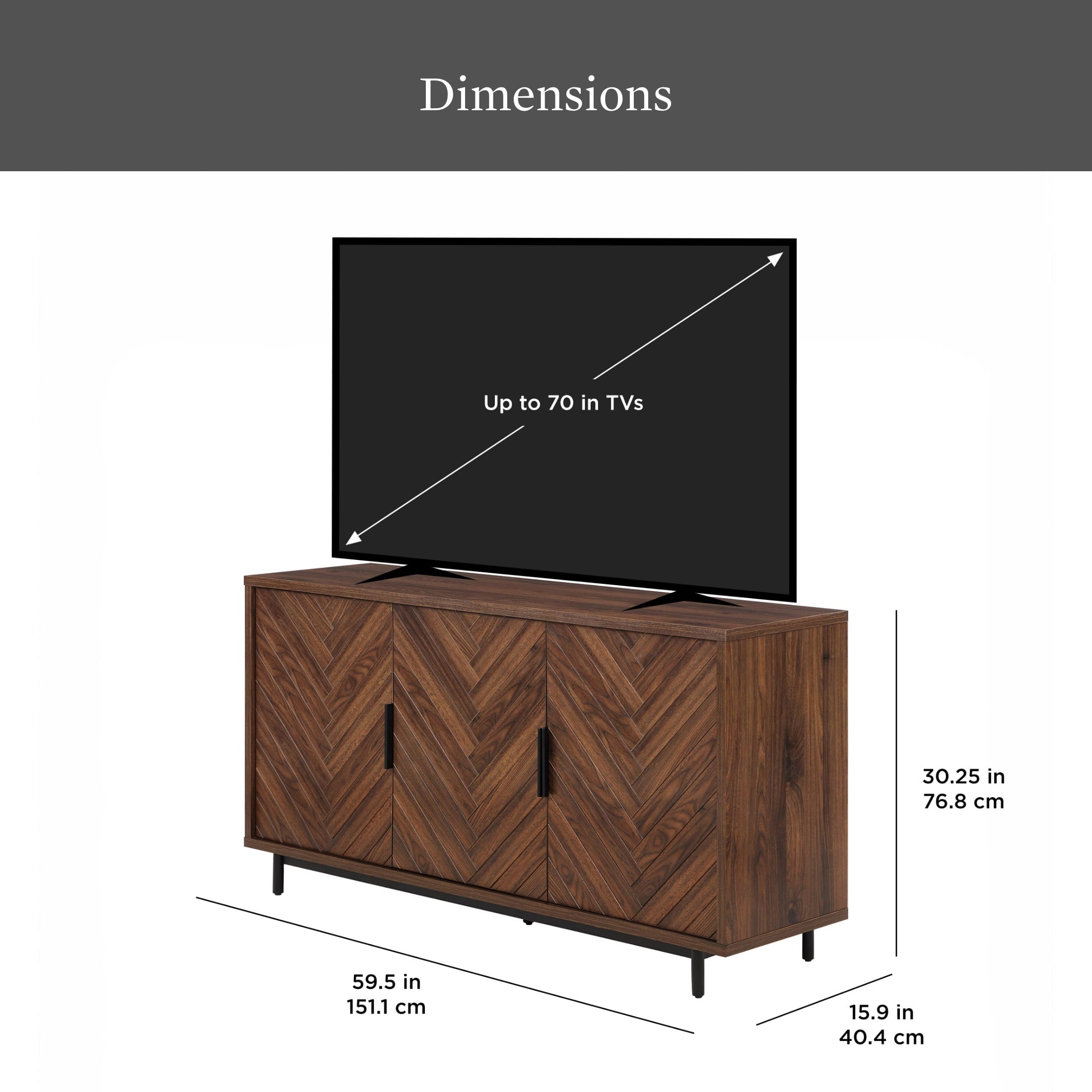  Wyatt Geo TV Stand for TVs up to 70",  Walnut Finish