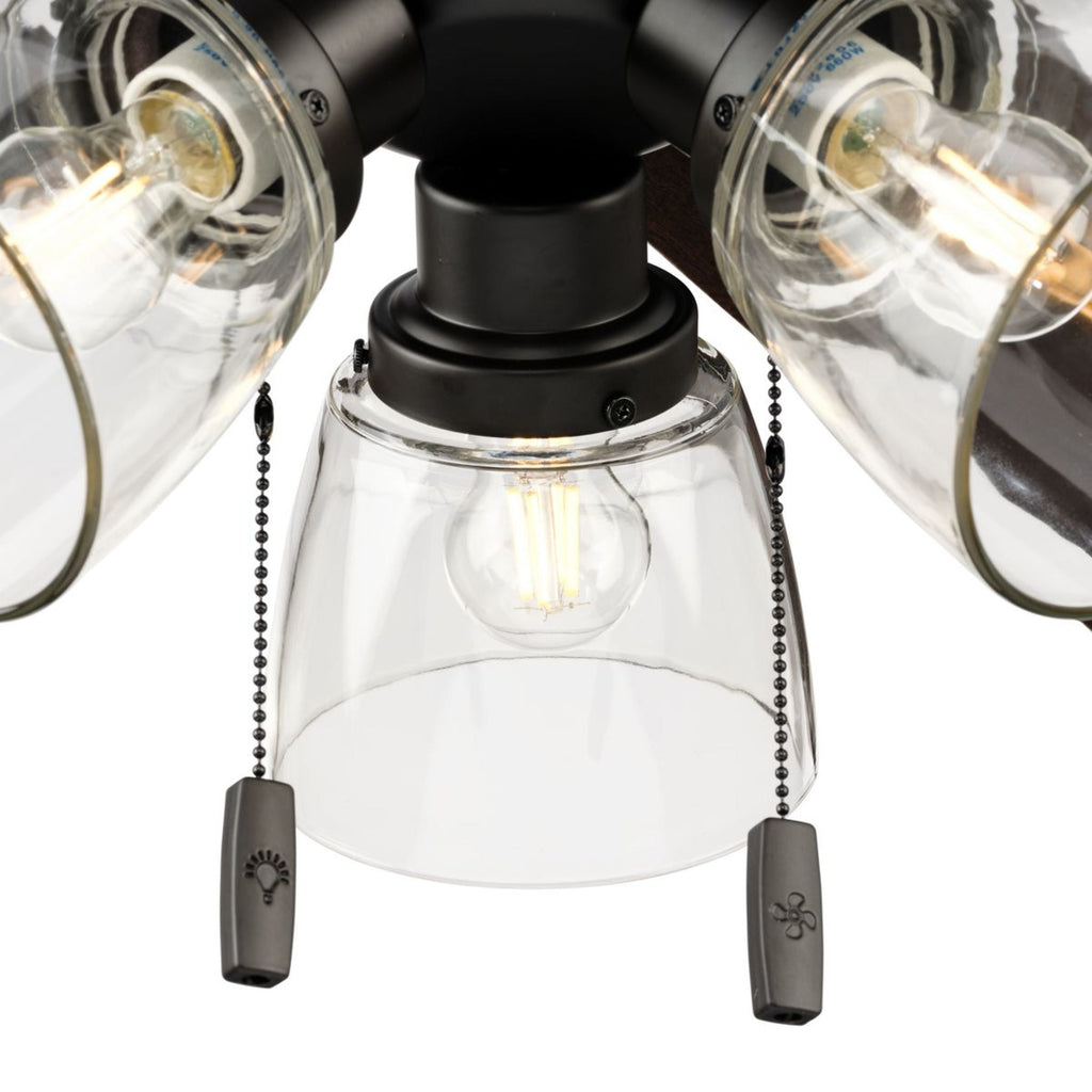  52" Bronze Transitional Ceiling Fan, 5 Reversible Blades, 3 LED Bulbs Included