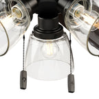  52" Bronze Transitional Ceiling Fan, 5 Reversible Blades, 3 LED Bulbs Included