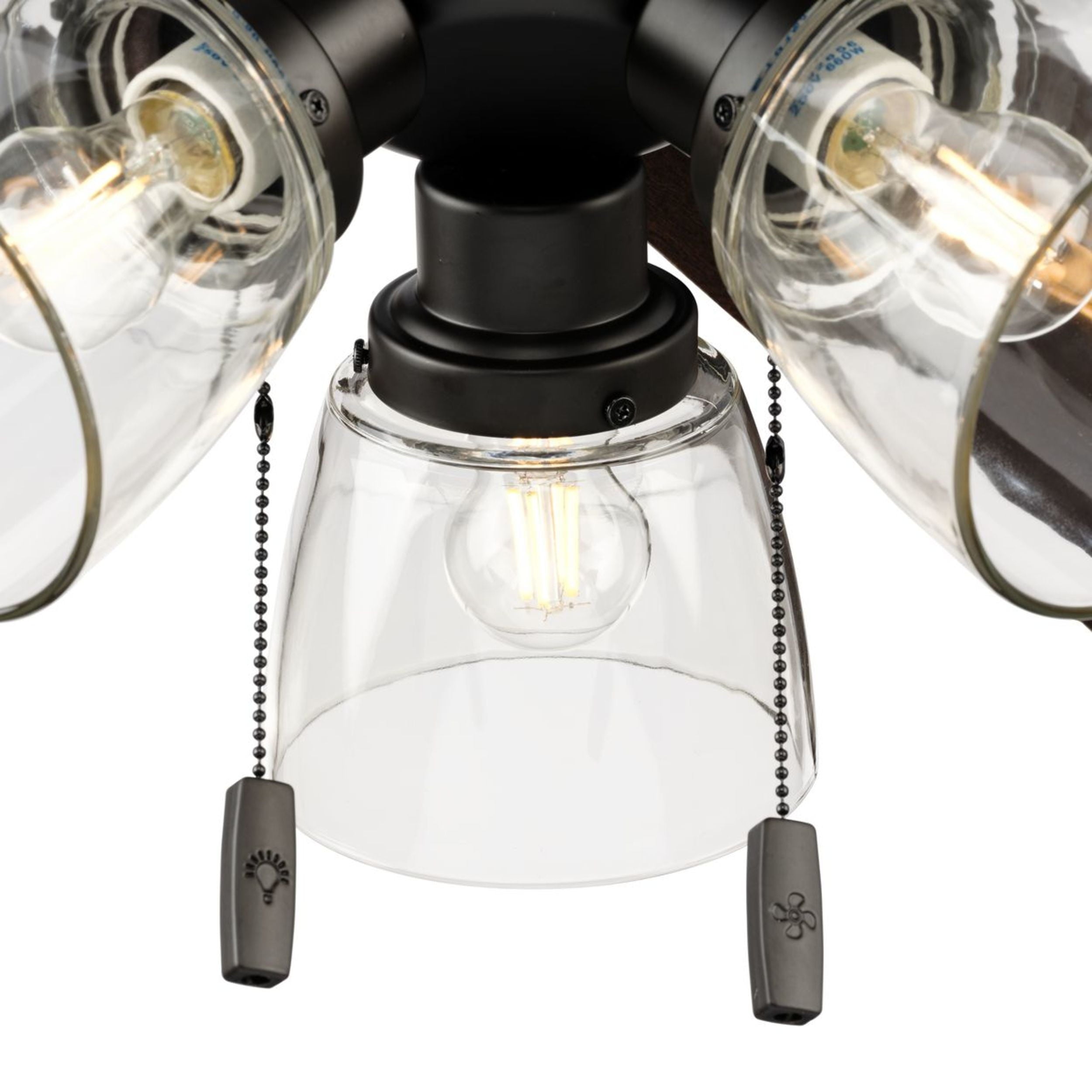  52" Bronze Transitional Ceiling Fan, 5 Reversible Blades, 3 LED Bulbs Included
