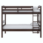  Leighton Solid Wood Twin-over-Twin Convertible Bunk Bed, Mocha