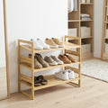  Bamboo 3-Tier Shoe Rack, Holds 9 Pairs