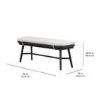  Springwood Dining Bench, Charcoal Finish