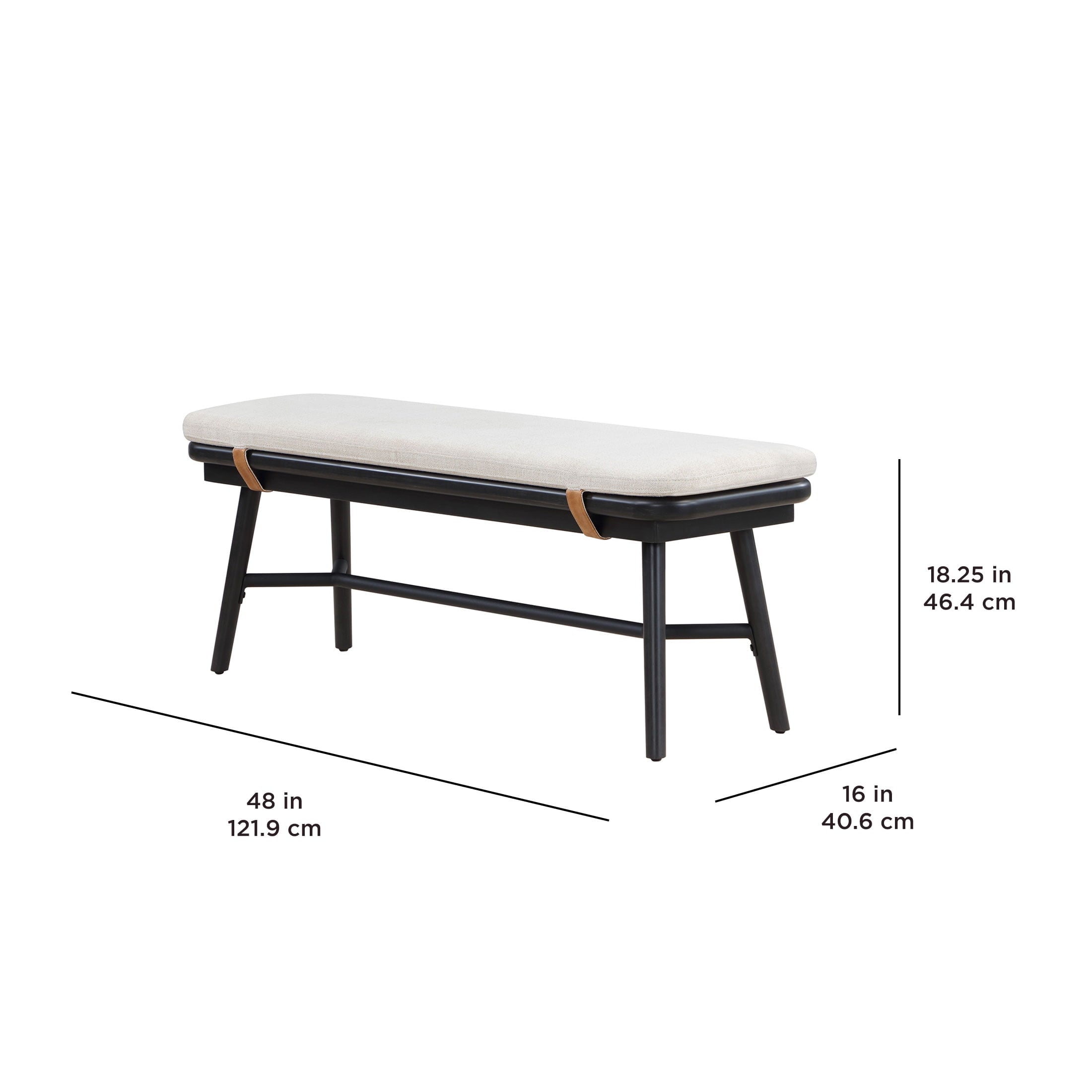  Springwood Dining Bench, Charcoal Finish