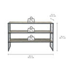 Decorative Gunmetal Grey Wood and Metal Shoe Rack