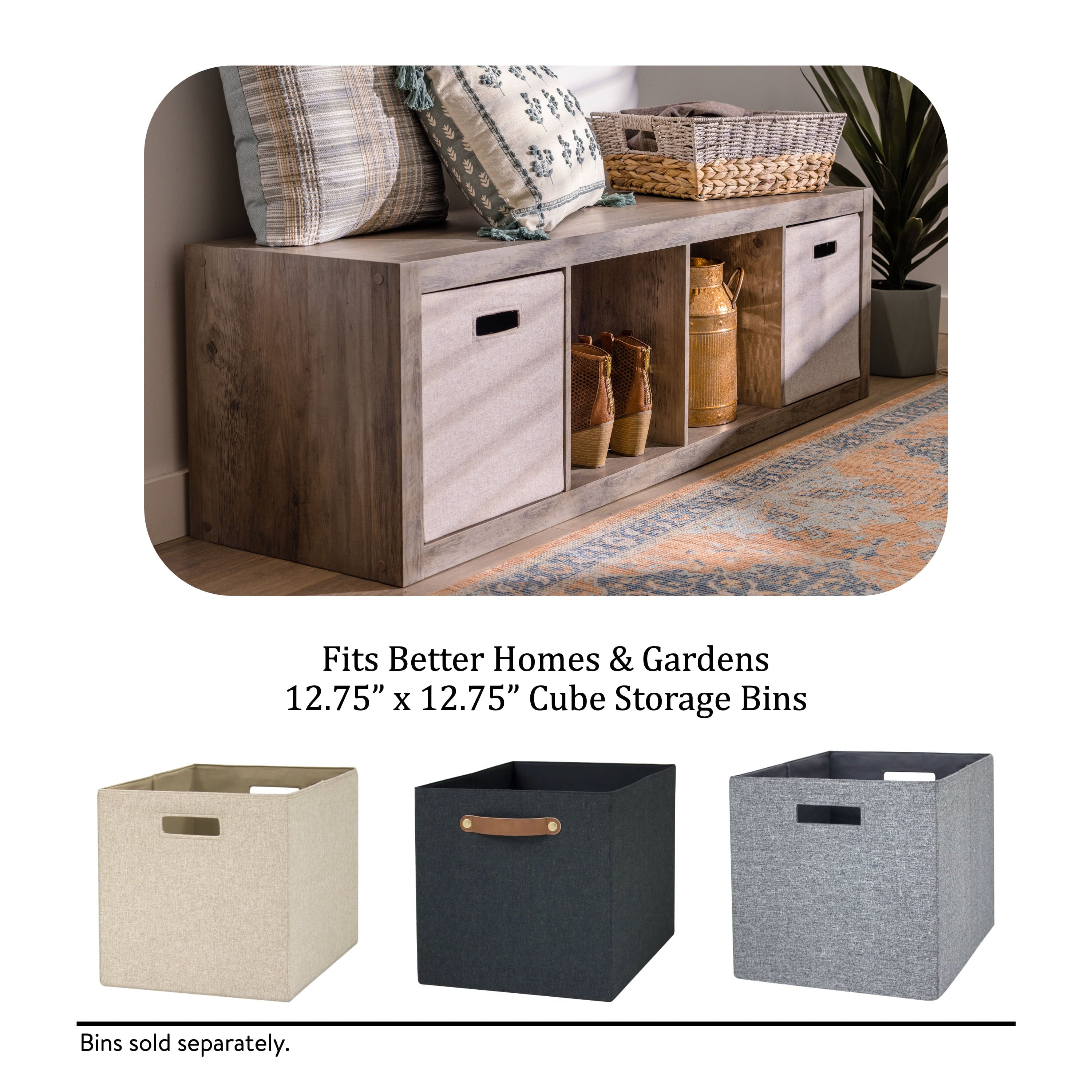  4 Cube Vertical Storage Organizer, Rustic Gray